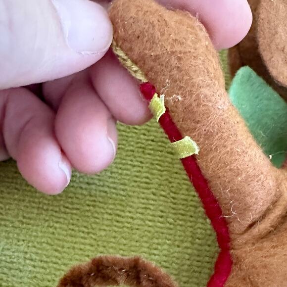 Cycling Christmas Felt Circus Monkey Set of 2. RARE. 5.5” X 11.4” Festive *Read - Picture 7 of 16